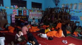 Situasi pengungsian di SDN 02 Dorang, Kabupaten Jepara, Jawa Tengah. (Dok. BPBD Kabupaten Jepara)