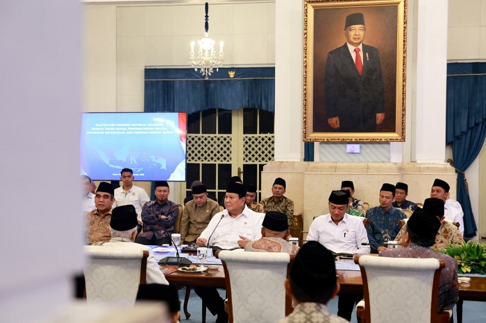 Presiden Prabowo menerima tokoh lintas agama di Istana Merdeka, Jakarta. (Dok. Tim Media Prabowo)